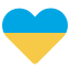 Ukraine flag heart icon Ukraine flag heart icon