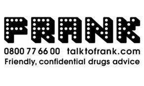 Talk to Frank logo, a friendly, confidential drugs advice service