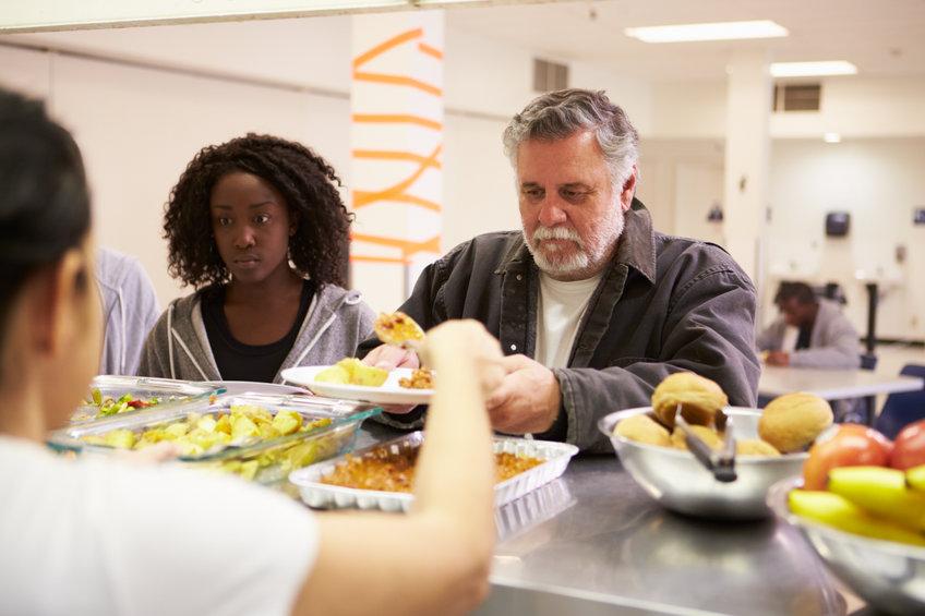 Serving food in a Canteen